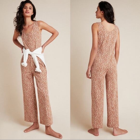 Anthropologie Saturday Sunday Leopard Wide Leg Jumpsuit